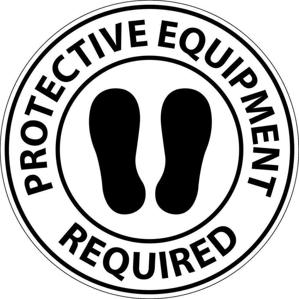 Floor Sign, Protective Equipment Required vector