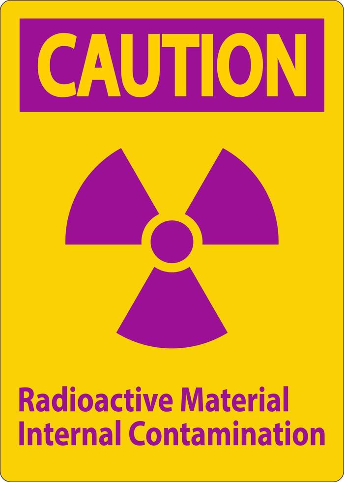 Caution Radiation Sign Radioactive Material Internal Contamination vector