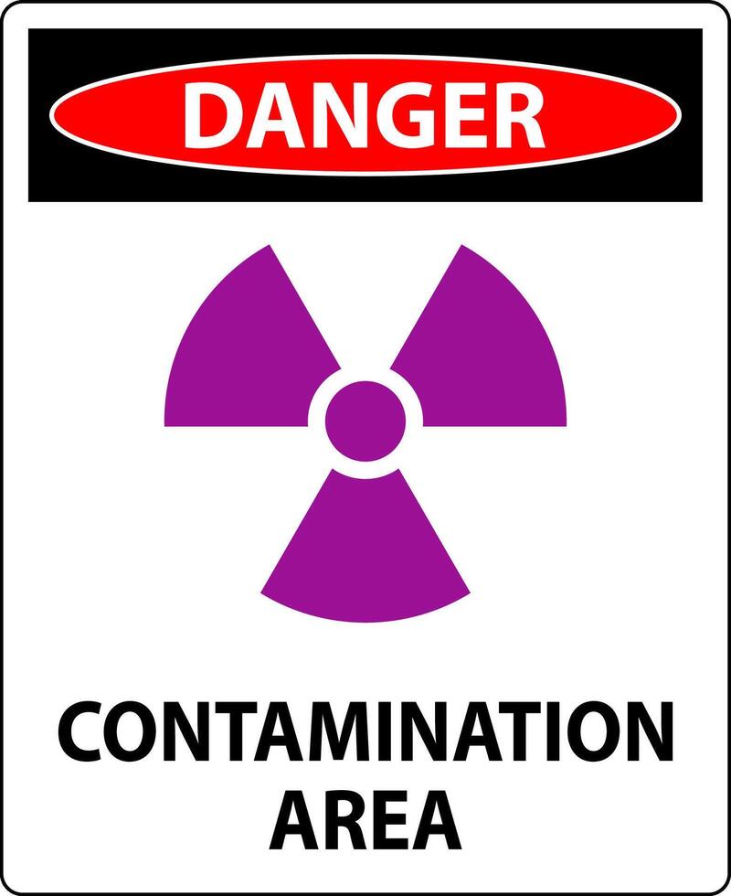 Danger Radioactive Materials Sign Caution Contamination Area vector