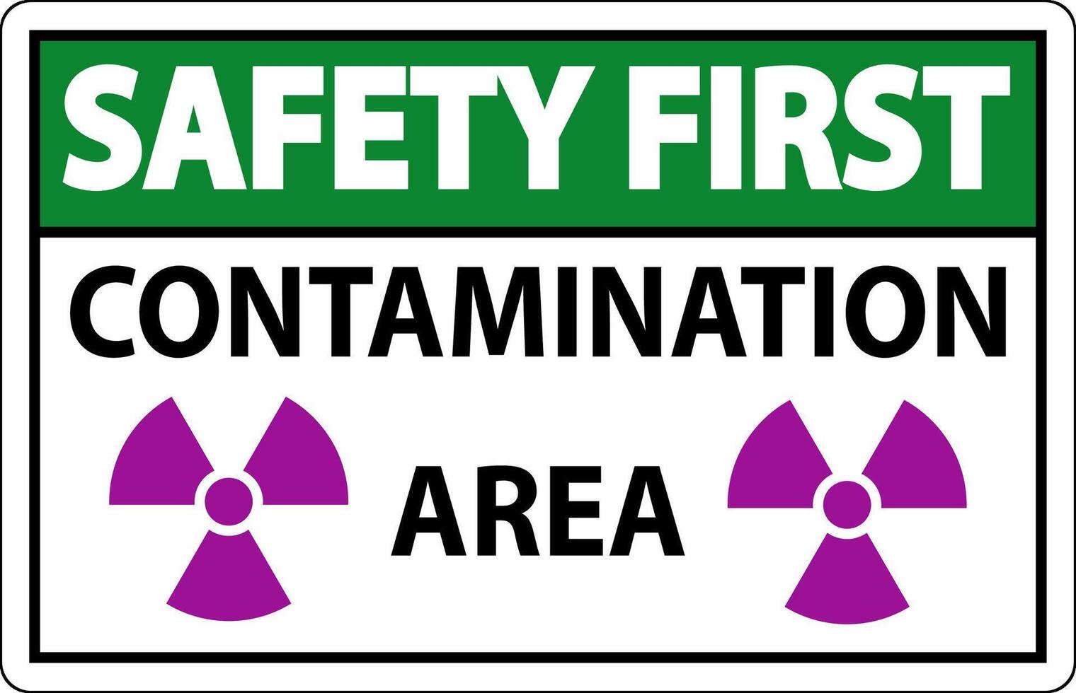 Safety First Radioactive Materials Sign Caution Contamination Area vector