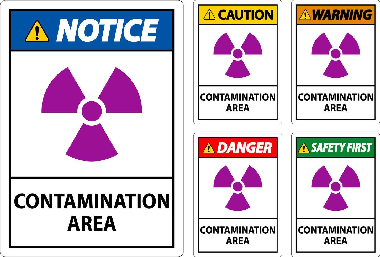 Radioactive Materials Sign Caution Contamination Area vector