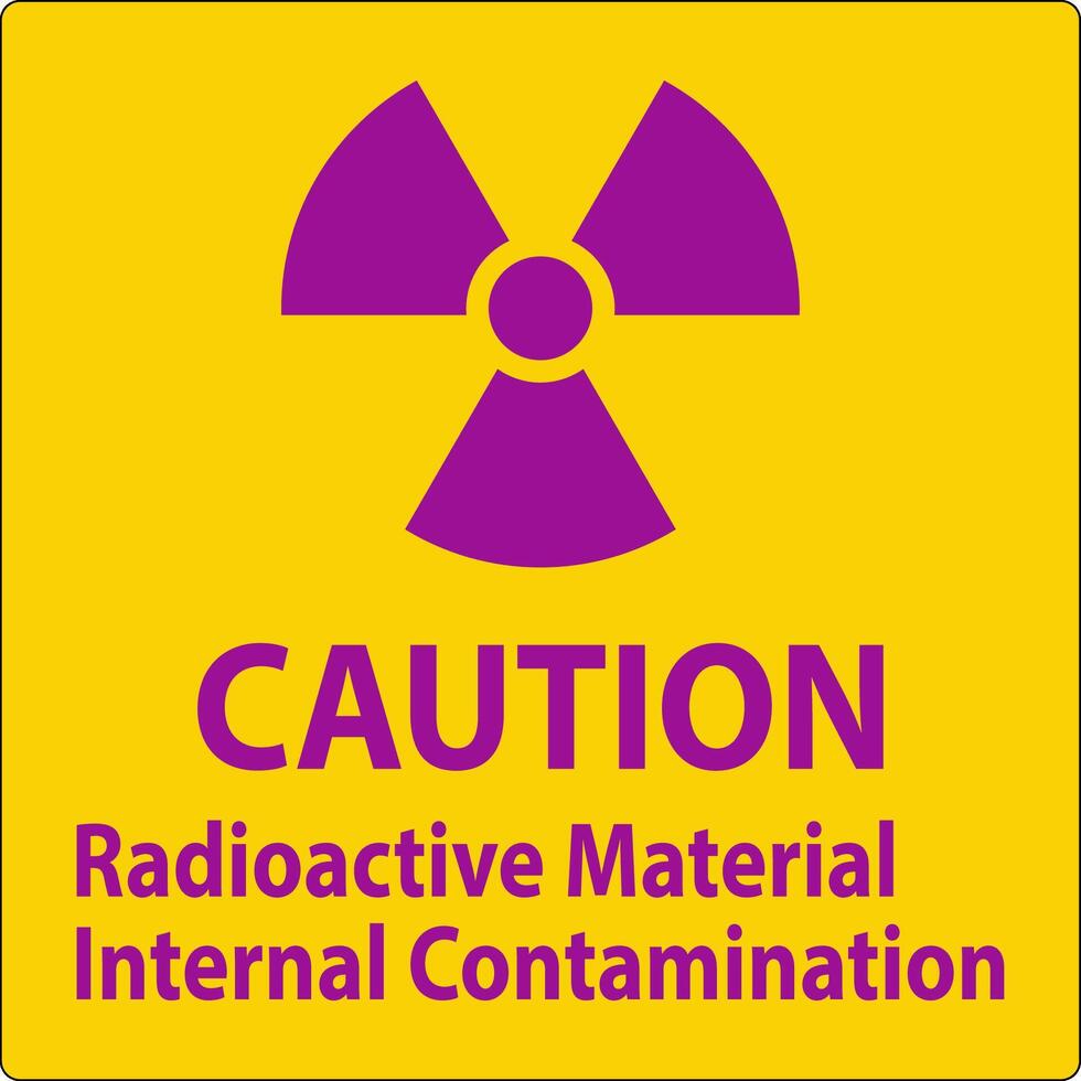 Caution Radiation Sign Radioactive Material Internal Contamination vector