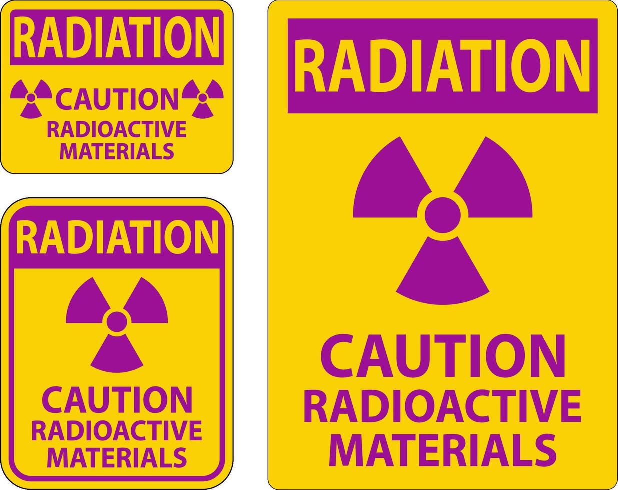 Radiation Warning Sign Caution Radioactive Materials vector