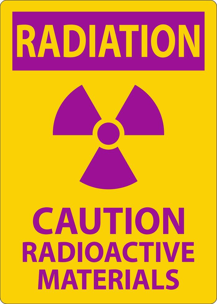 radiación advertencia firmar precaución radioactivo materiales vector