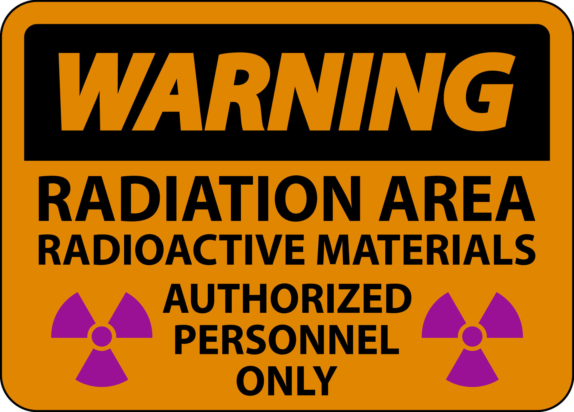 Radiation Warning Sign Caution Radiation Area, Radioactive Materials