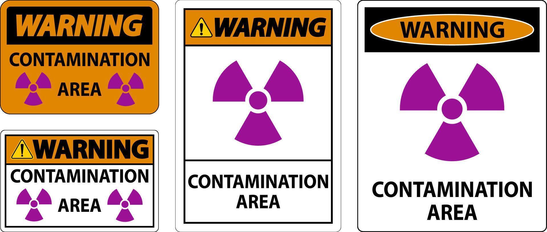 Warning Radioactive Materials Sign Caution Contamination Area vector