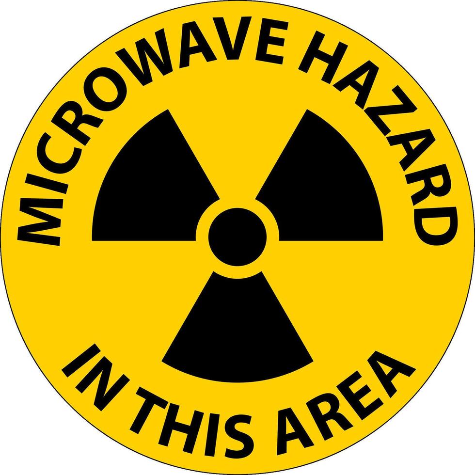 Caution Sign Microwave Hazard Area vector