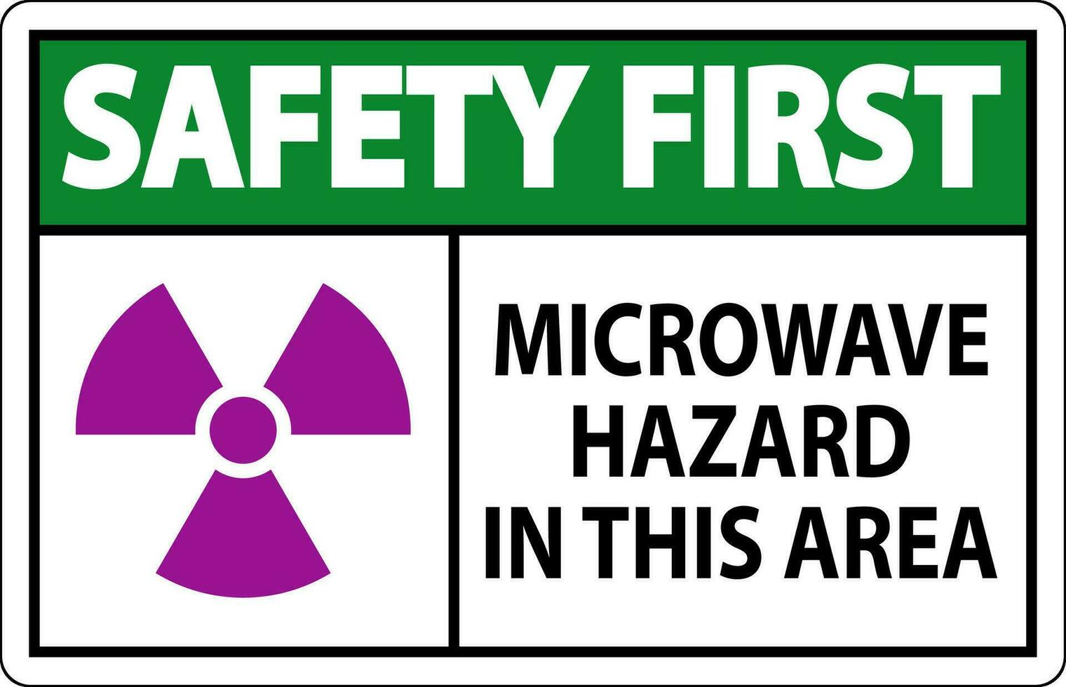 la seguridad primero firmar microondas peligro zona vector