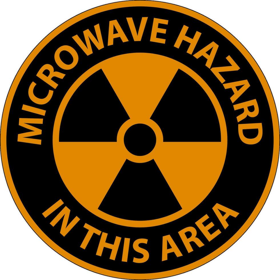 advertencia firmar microondas peligro zona vector