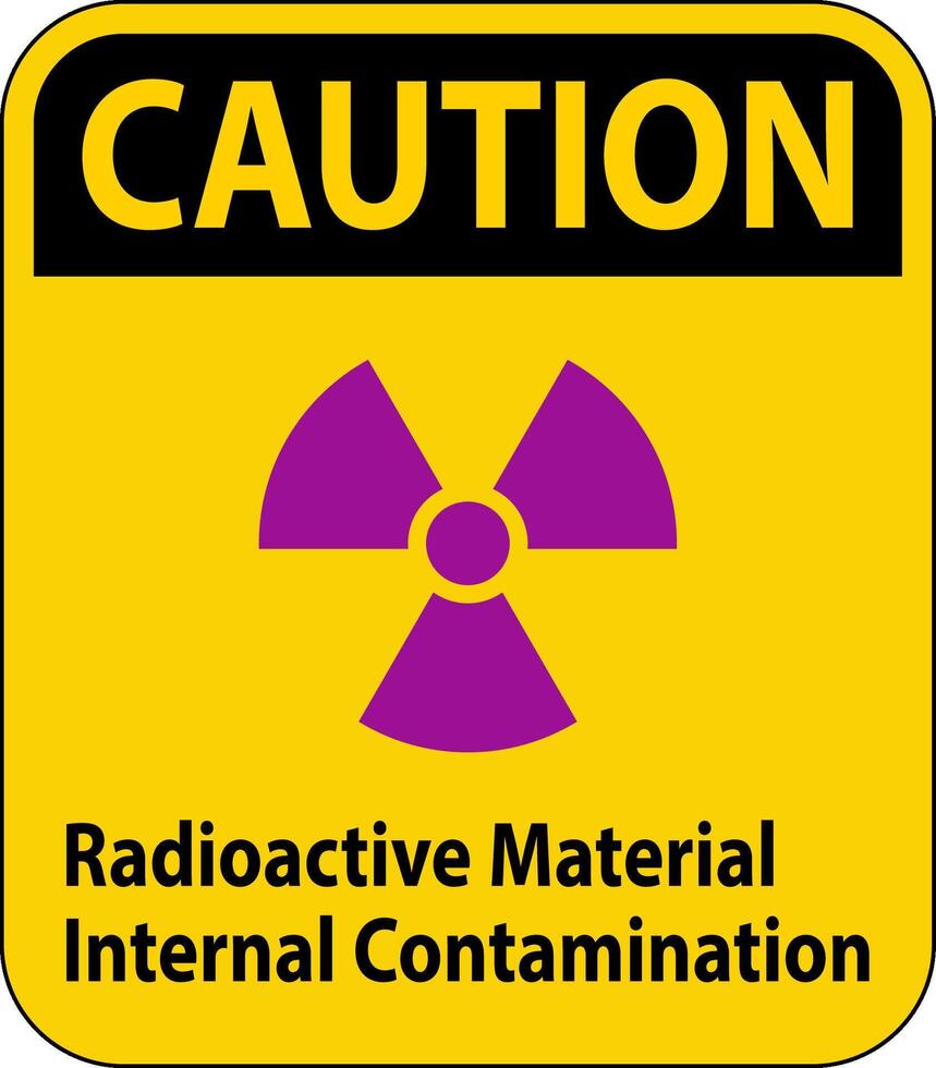 Caution Radiation Sign Radioactive Material Internal Contamination vector