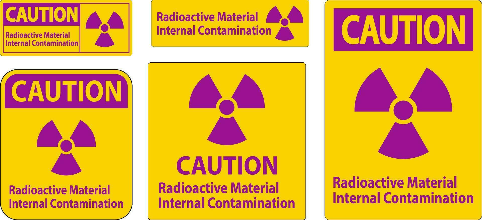 Caution Radiation Sign Radioactive Material Internal Contamination vector