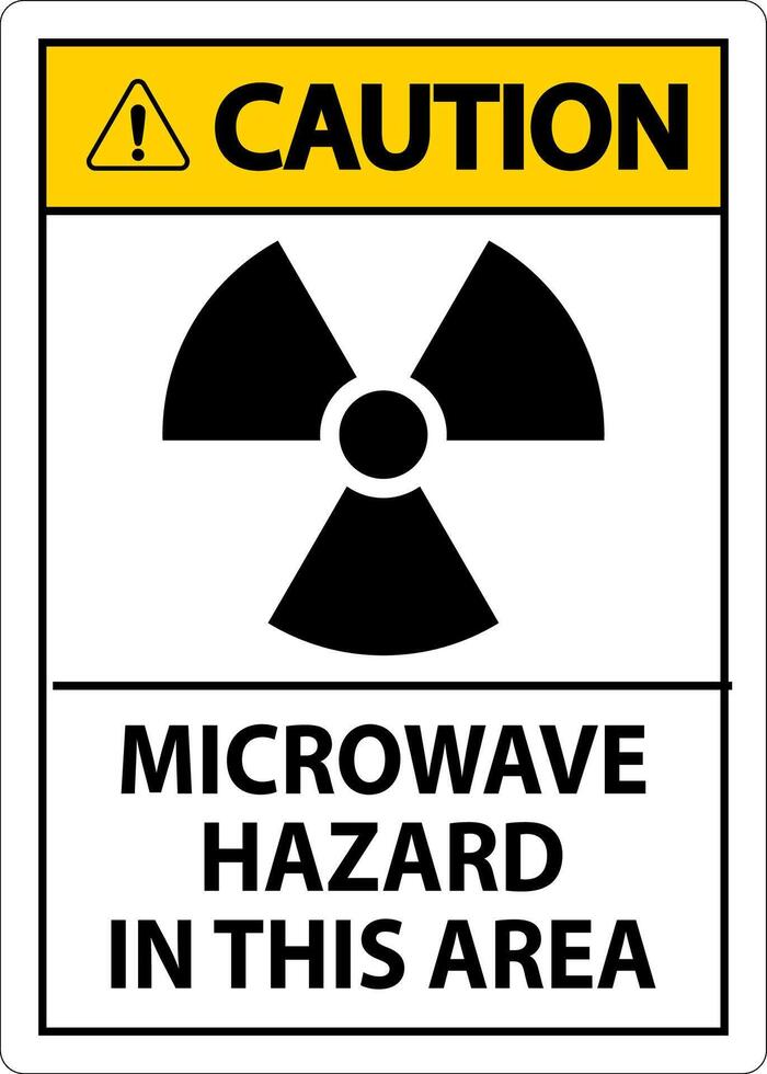 Caution Sign Microwave Hazard Area vector