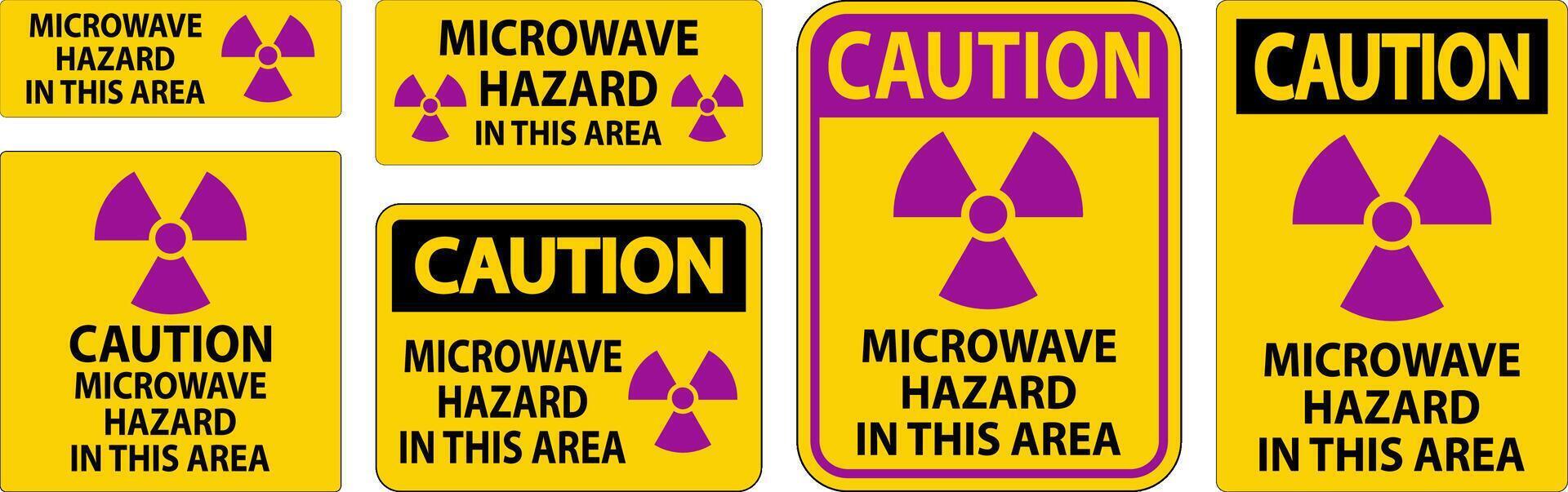 Caution Sign Microwave Hazard Area vector