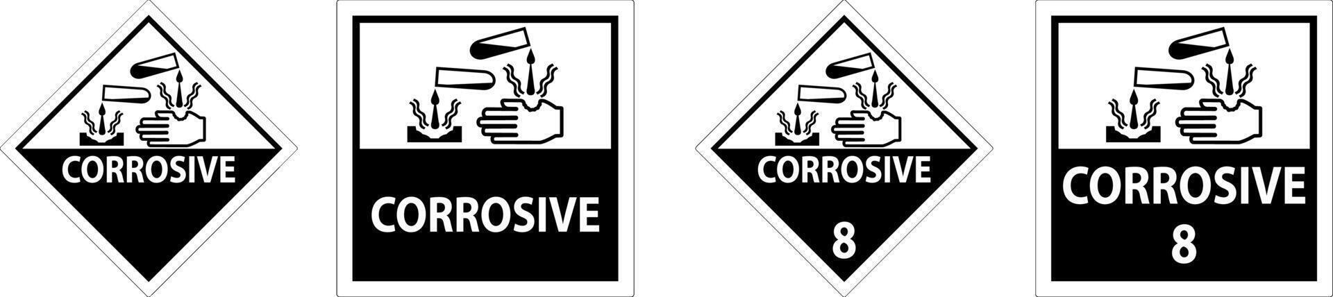 Label Corrosive Sign On White Background vector