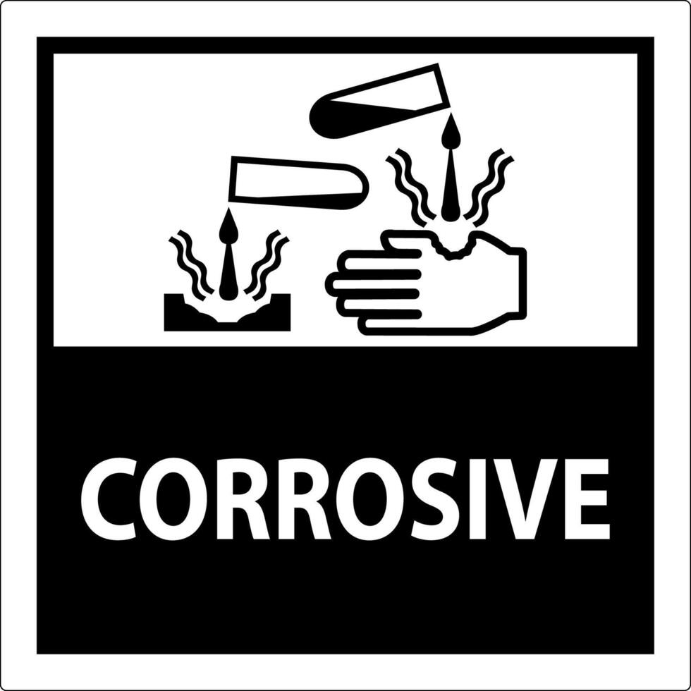 Label Corrosive Sign On White Background 25731560 Vector Art at Vecteezy