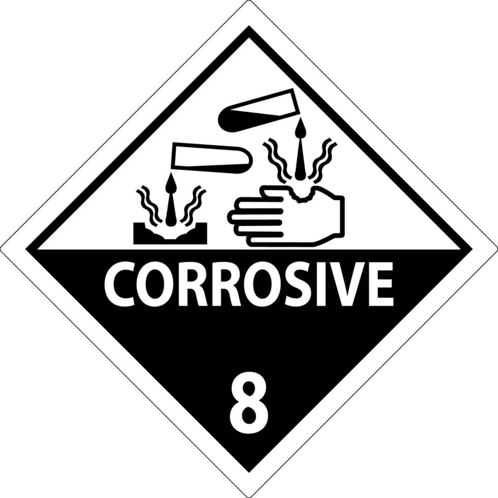 Label Corrosive Sign On White Background vector