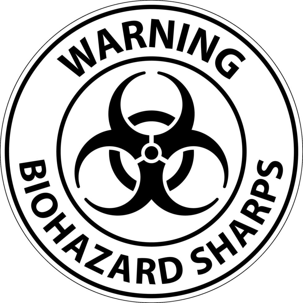 Warning Biohazard Label, Biohazard Sharps 25731639 Vector Art at Vecteezy