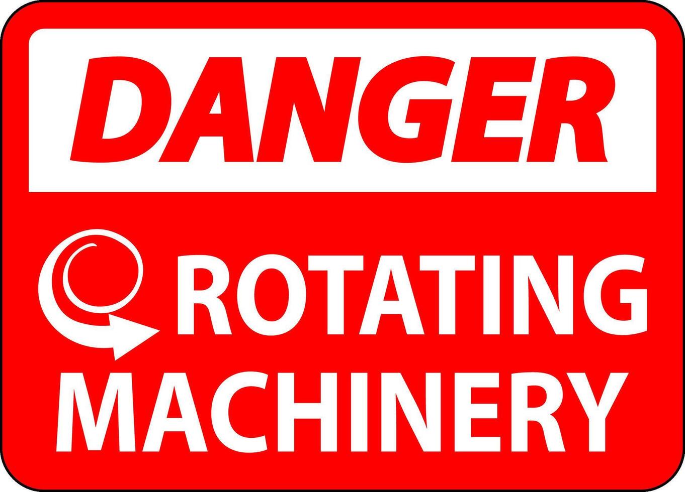 Danger Sign Rotating Machinery On White Background vector