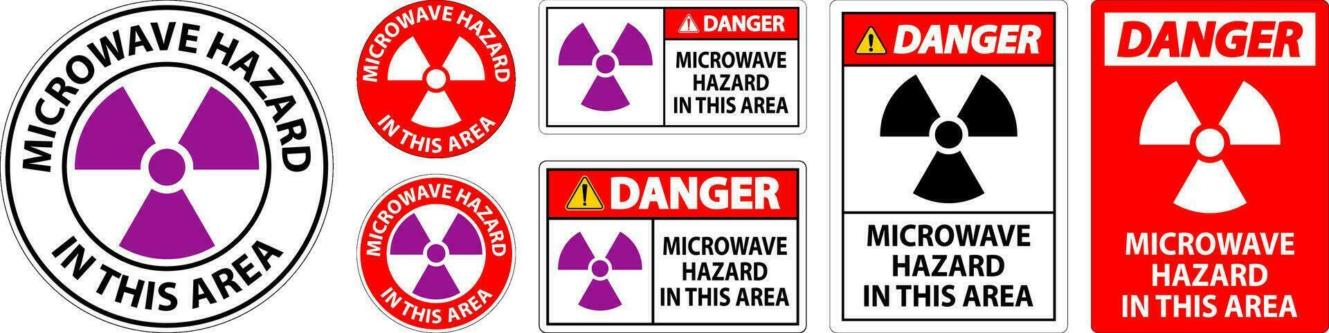 Danger Sign Microwave Hazard Area vector