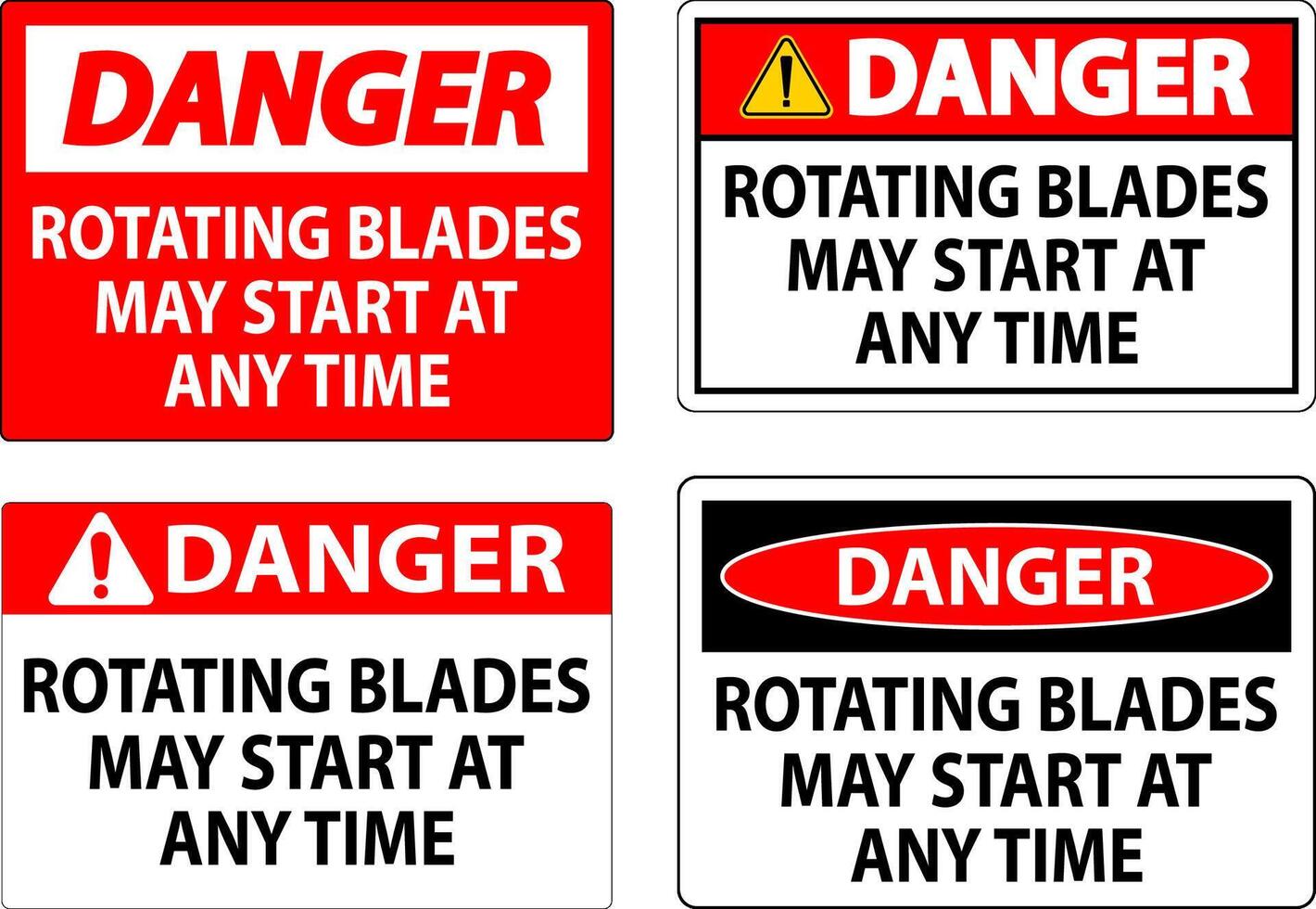 Danger Sign Rotating Blades May Start At Any Time 25731695 Vector Art