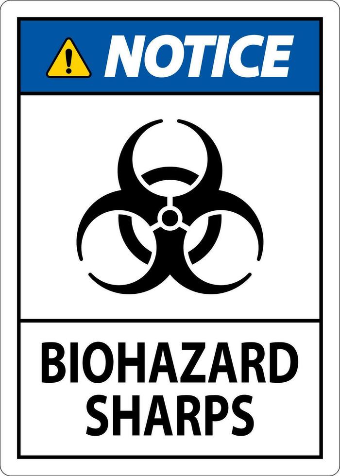 Notice Biohazard Label, Biohazard Sharps 25731712 Vector Art at Vecteezy