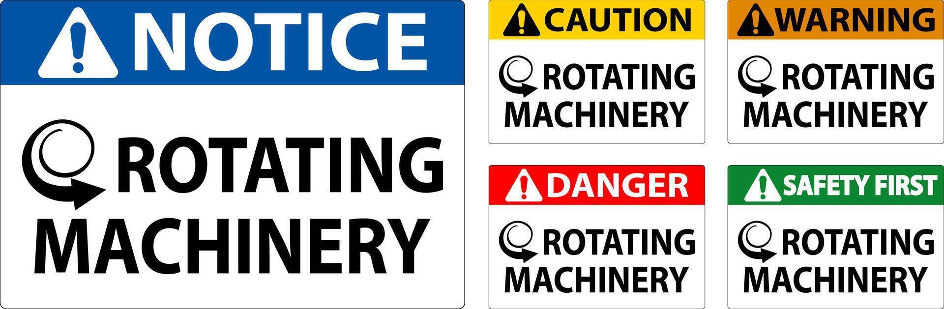 Danger Sign Rotating Machinery On White Background vector