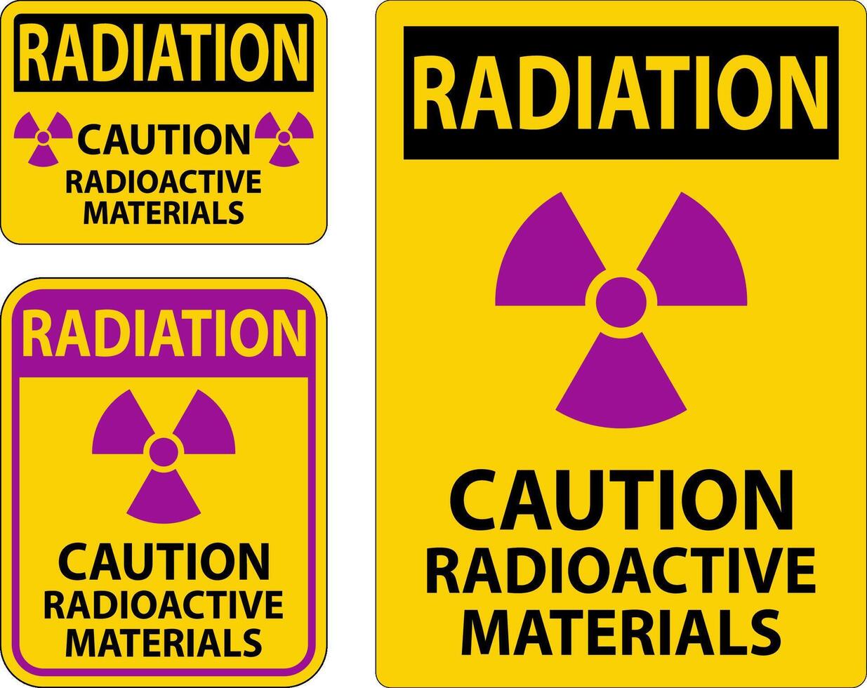 radiación advertencia firmar precaución radioactivo materiales vector