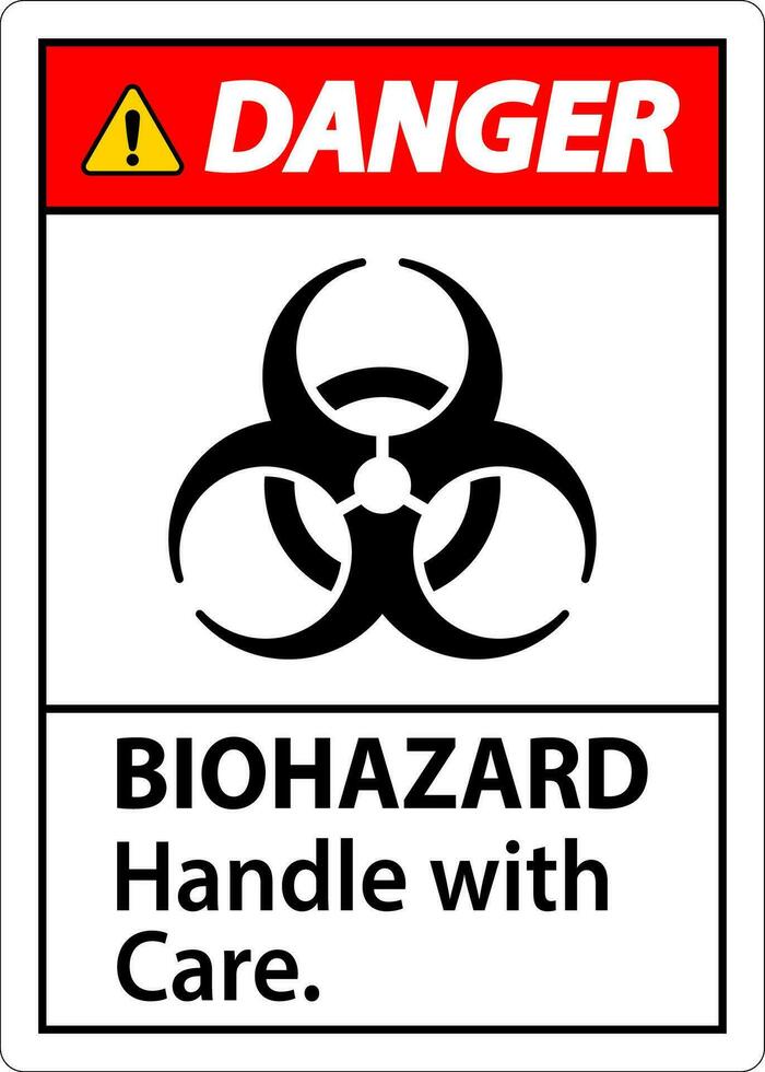 peligro biológico peligro etiqueta riesgo biológico, encargarse de con cuidado vector