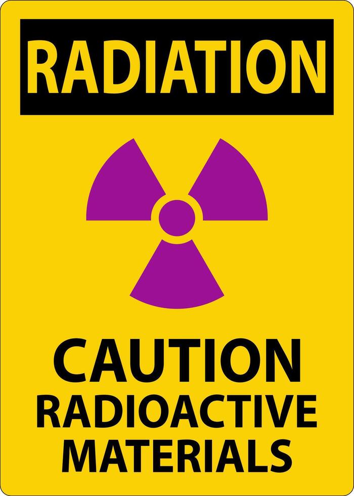 radiación advertencia firmar precaución radioactivo materiales vector