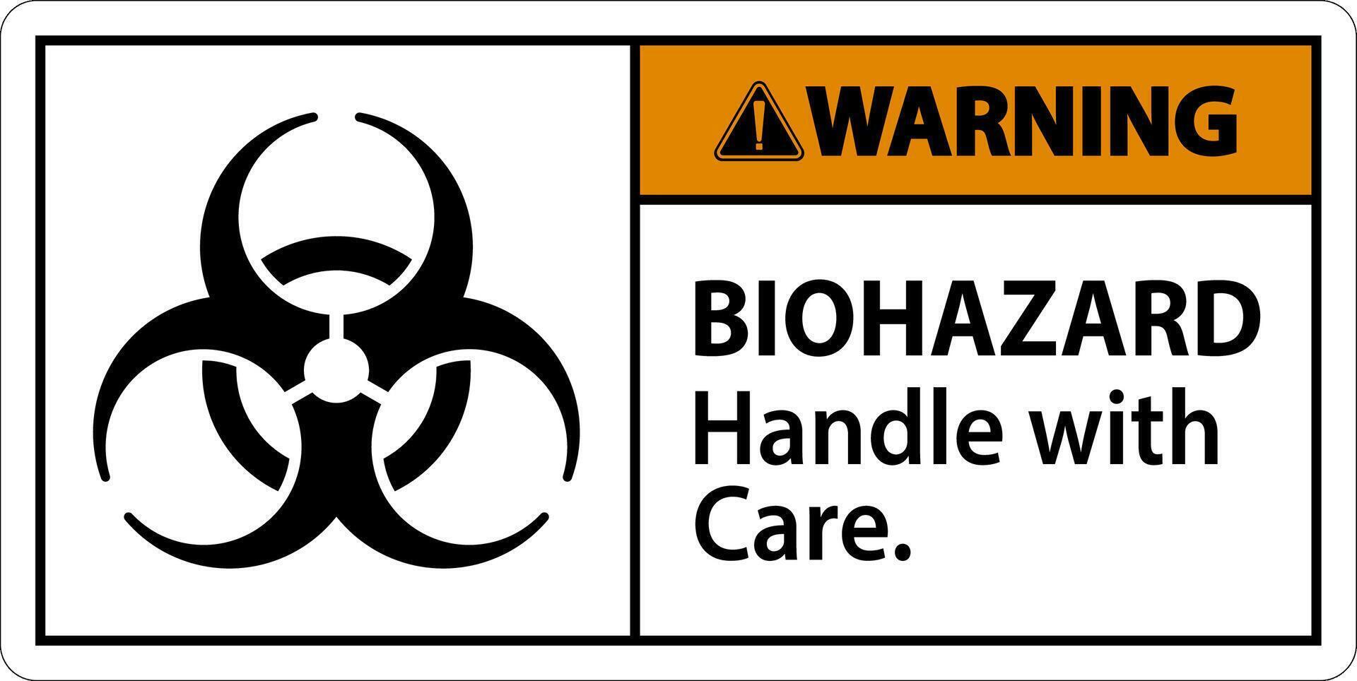 Biohazard Warning Label Biohazard, Handle With Care vector