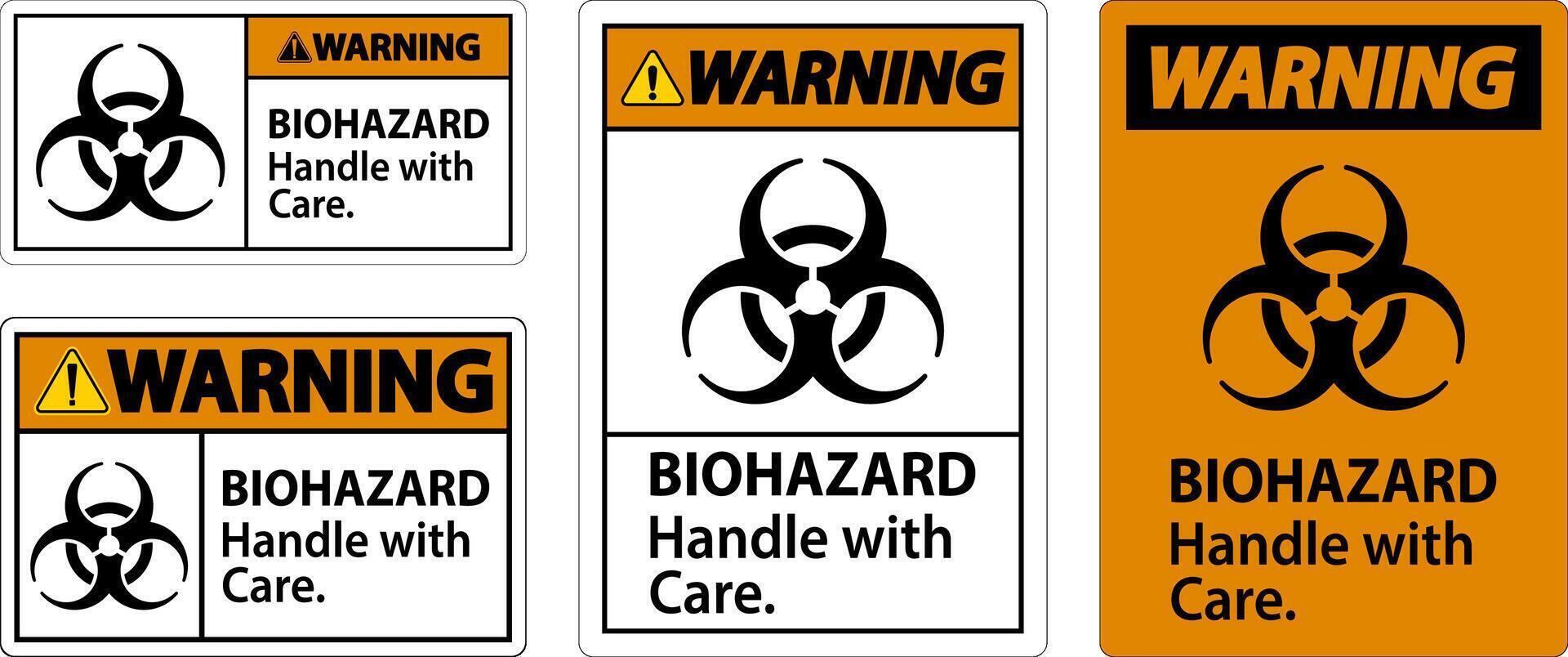 Biohazard Warning Label Biohazard, Handle With Care vector