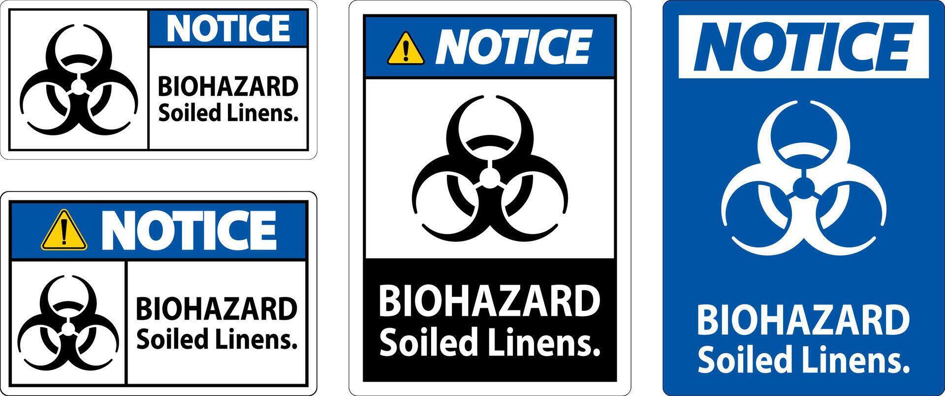 Biohazard Notice Label Biohazard Soiled Linens vector