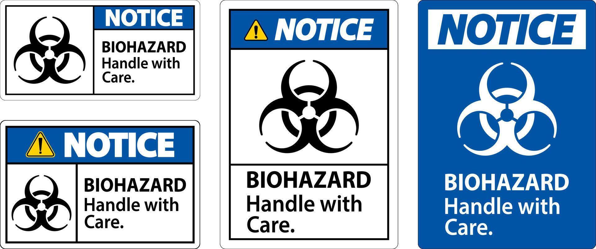 Biohazard Notice Label Biohazard, Handle With Care vector