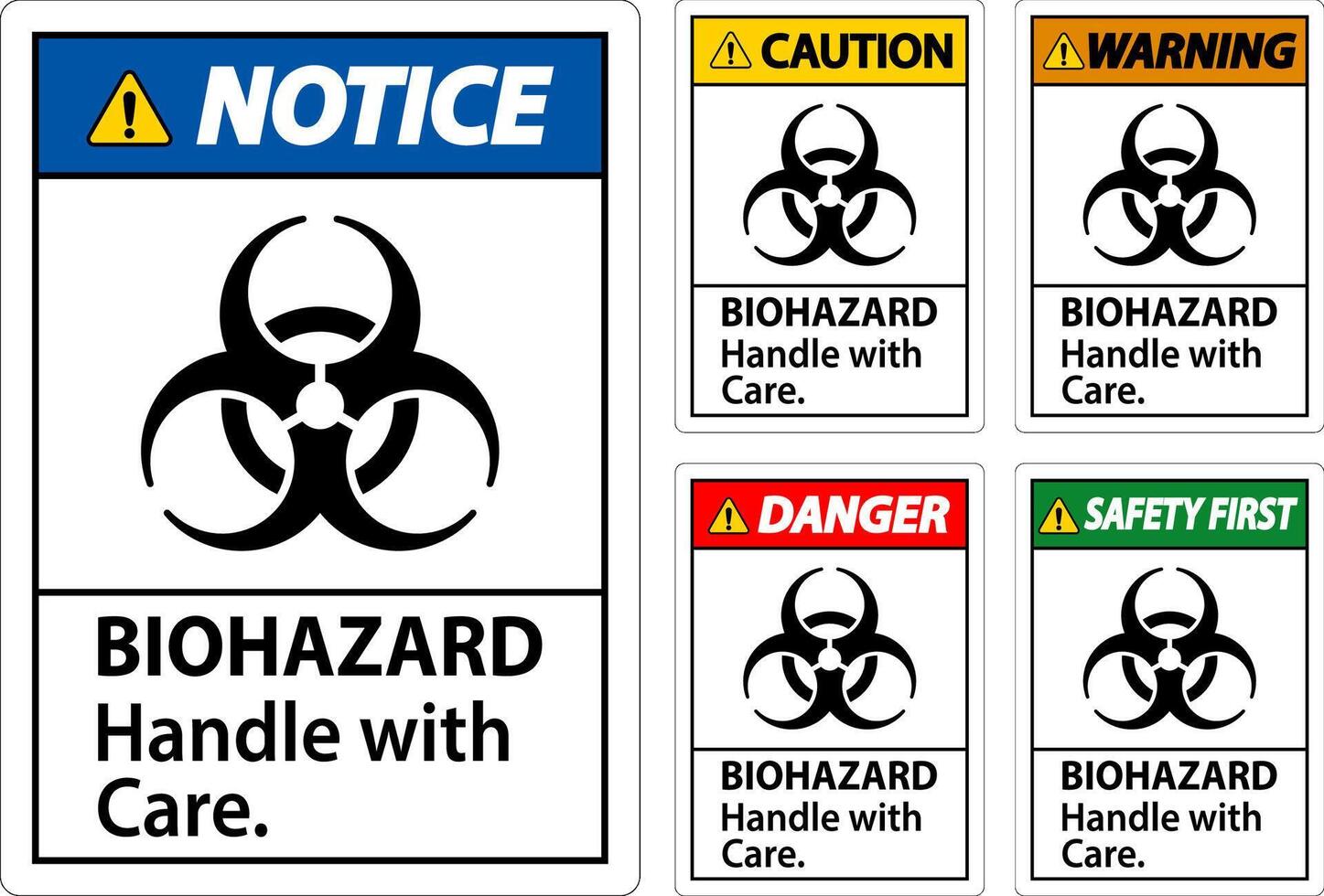 Biohazard Warning Label Biohazard, Handle With Care vector