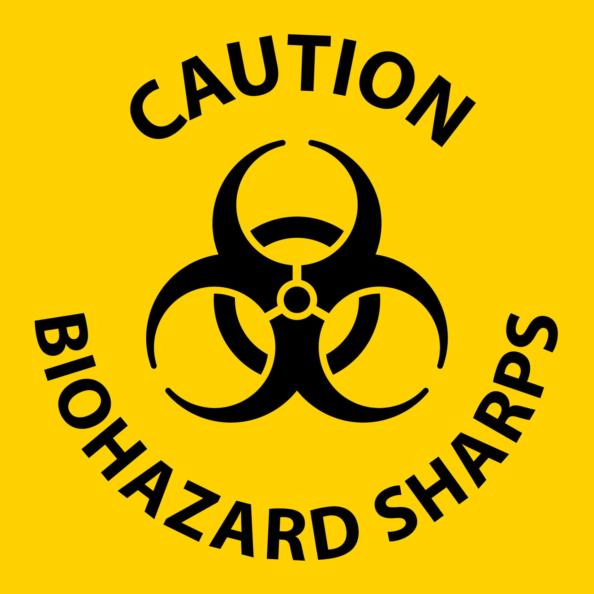 Caution Biohazard Label, Biohazard Sharps 25731990 Vector Art at Vecteezy