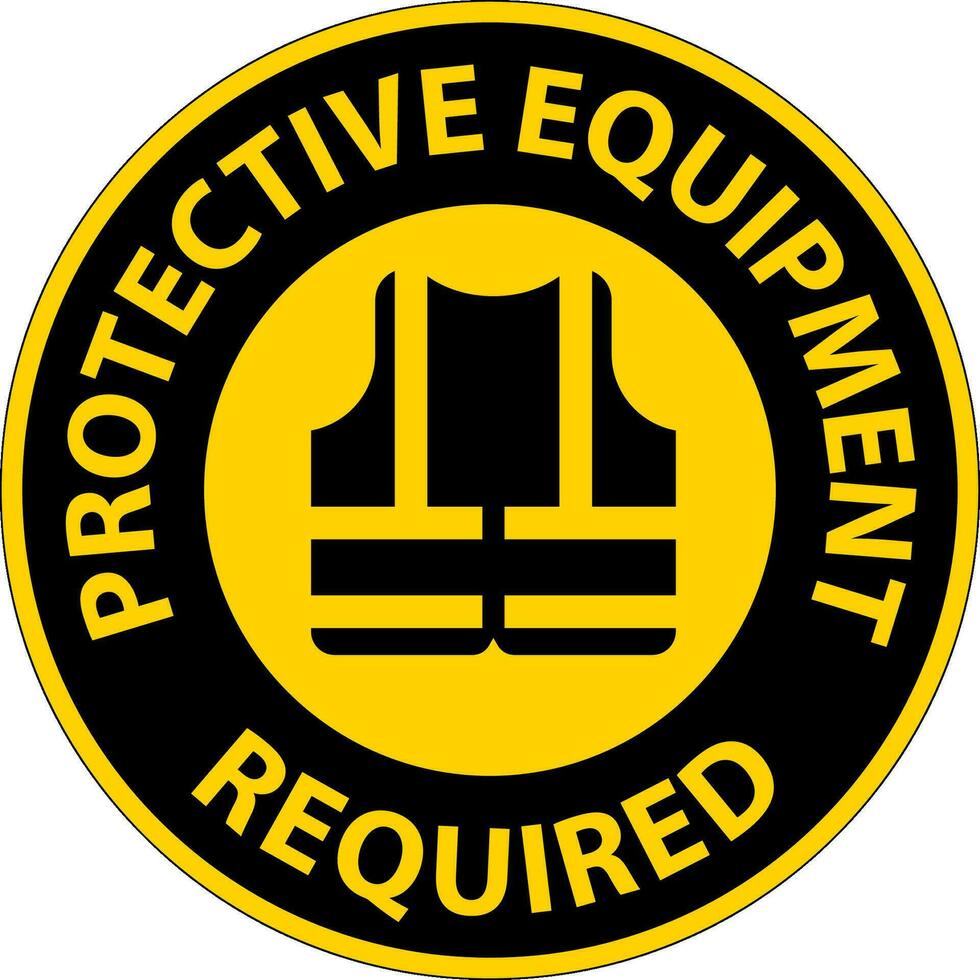 Floor Sign, Protective Equipment Required vector