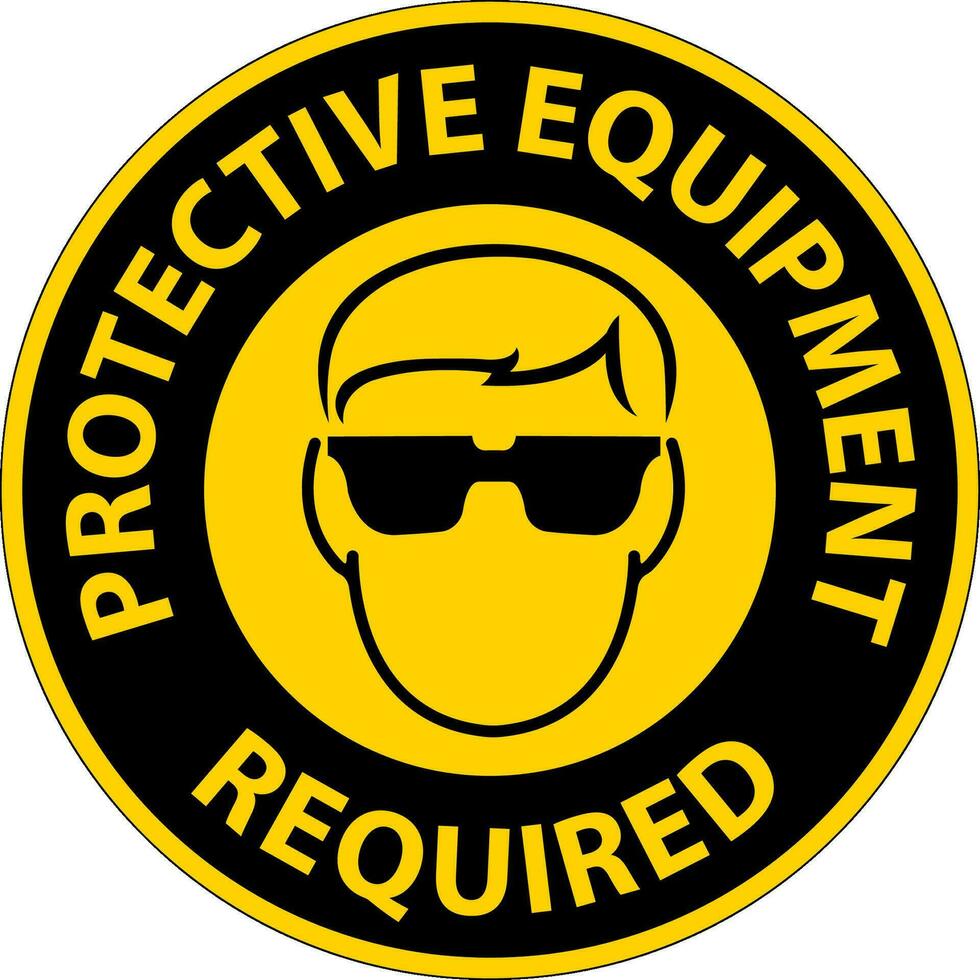 Floor Sign, Protective Equipment Required vector