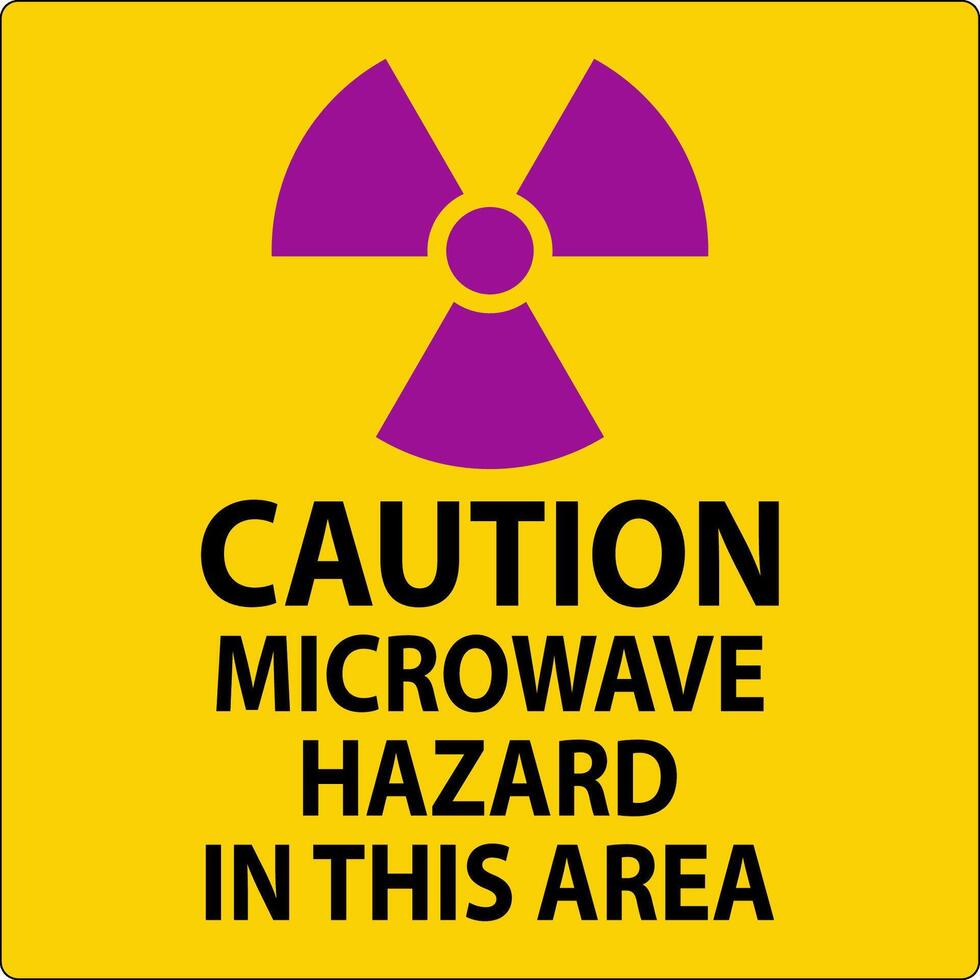Caution Sign Microwave Hazard Area vector