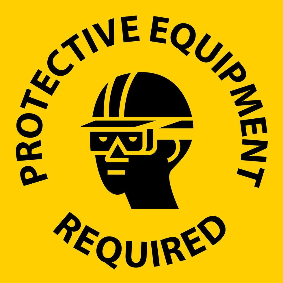 Floor Sign, Protective Equipment Required vector