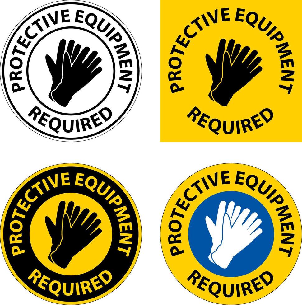 Floor Sign, Protective Equipment Required vector