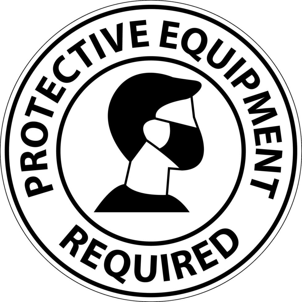 Floor Sign, Protective Equipment Required vector