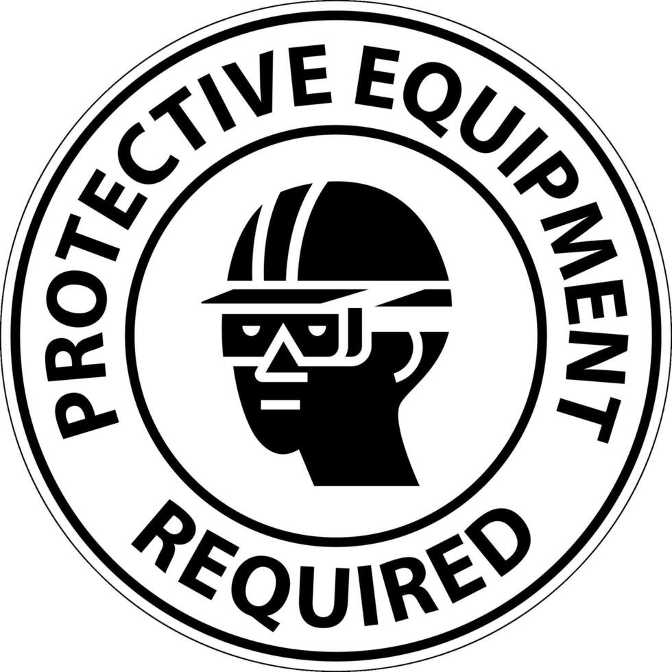 Floor Sign, Protective Equipment Required vector