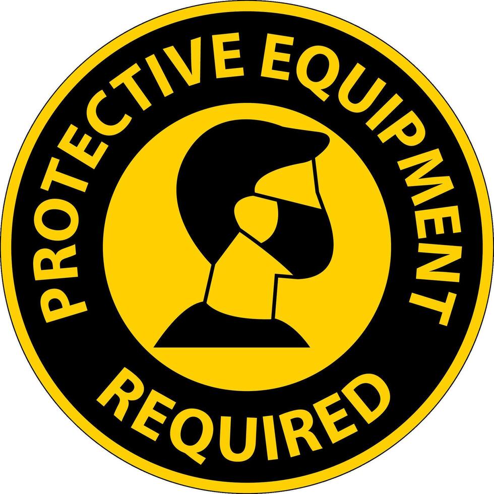 Floor Sign, Protective Equipment Required vector