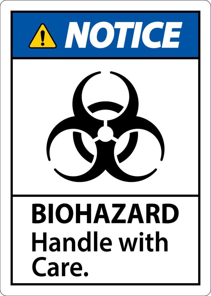 Biohazard Notice Label Biohazard, Handle With Care vector