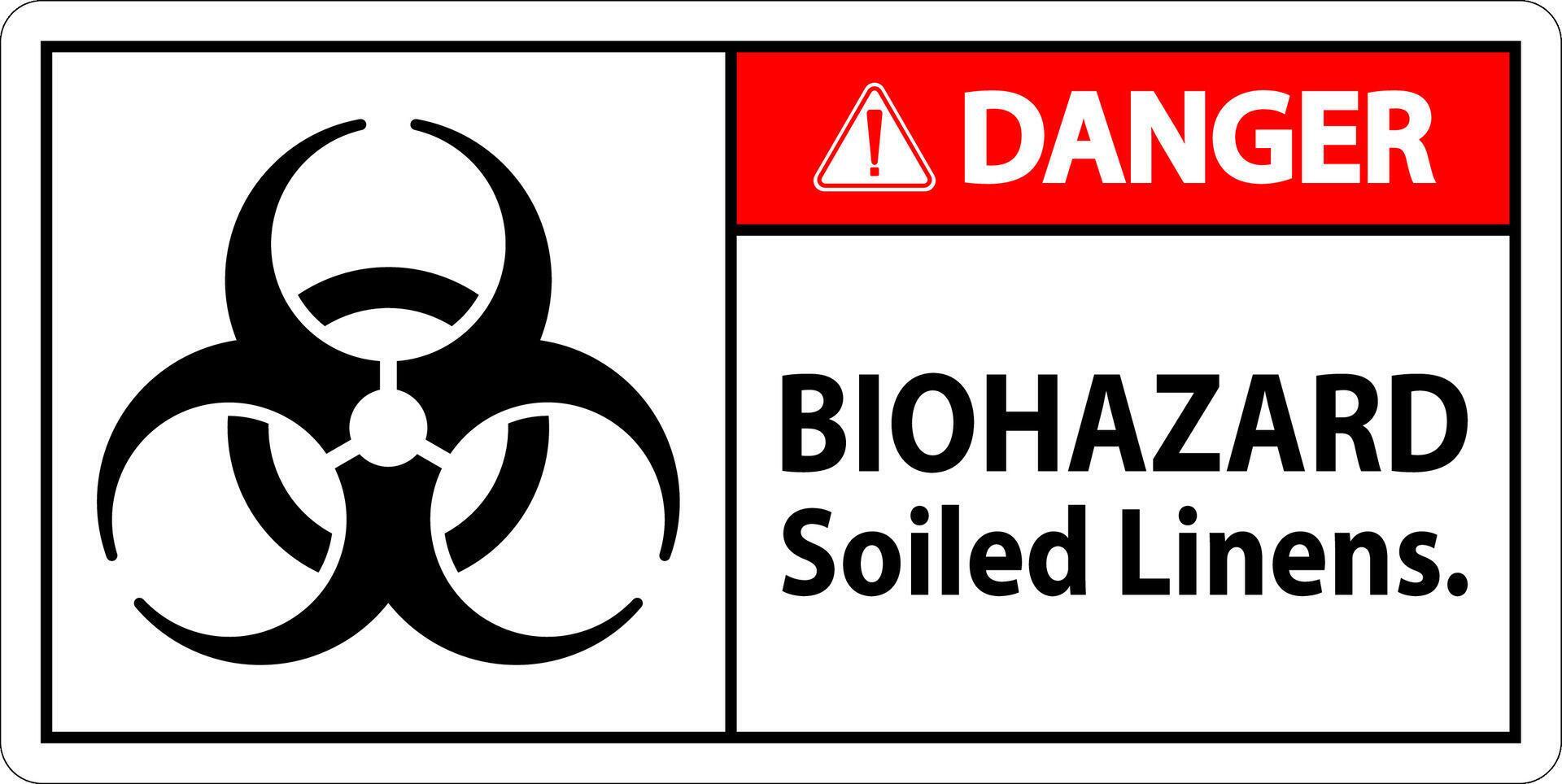 Biohazard Danger Label Biohazard Soiled Linens 25732038 Vector Art at