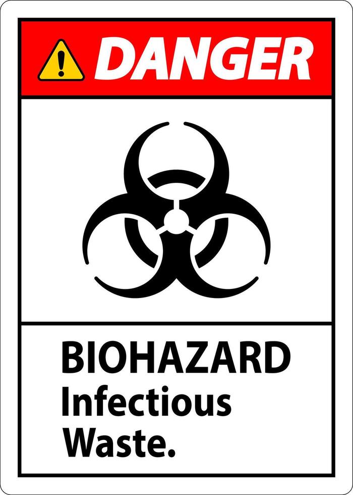 Biohazard Danger Label Biohazard Infectious Waste vector