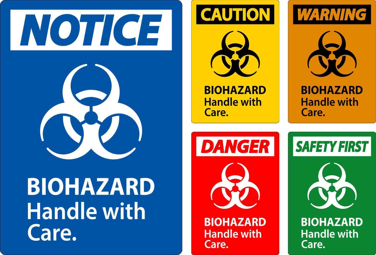 Biohazard Warning Label Biohazard, Handle With Care vector