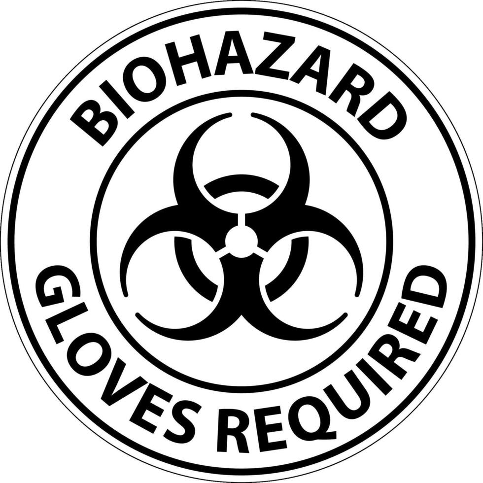 Biohazard Caution Label Biohazard Gloves Required vector
