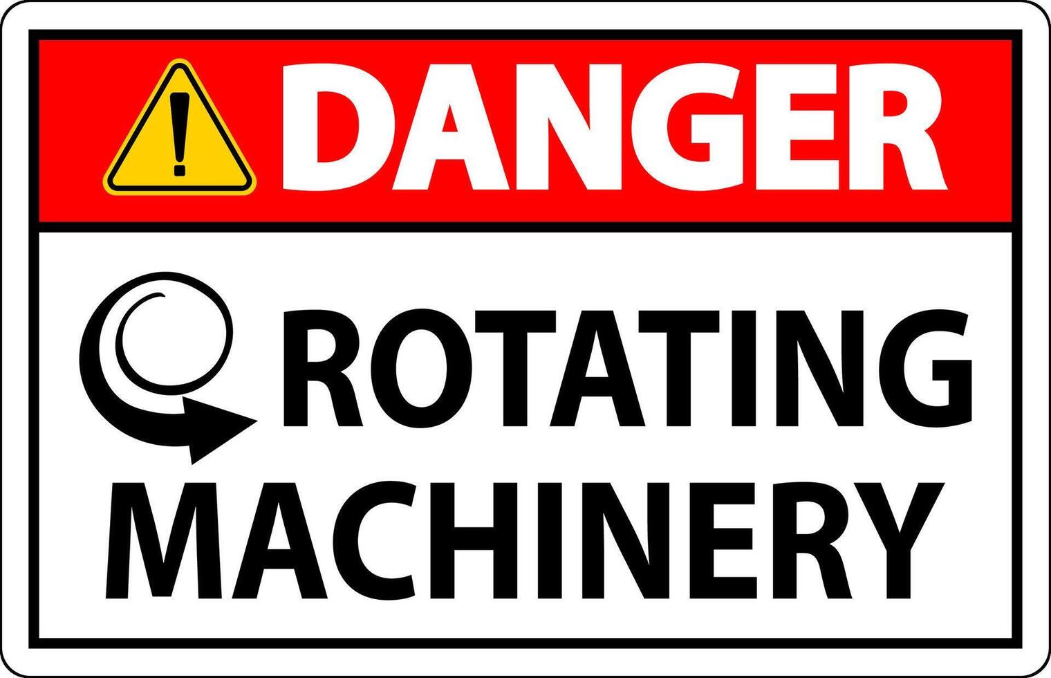 Danger Sign Rotating Machinery On White Background vector