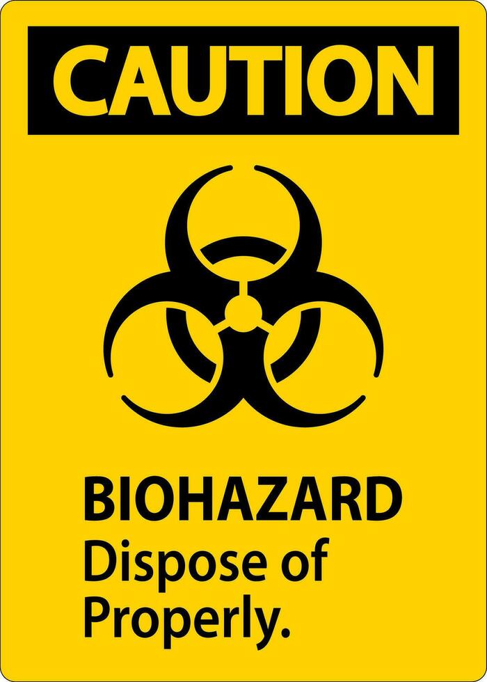 Biohazard Caution Label Biohazard Dispose Of Properly vector